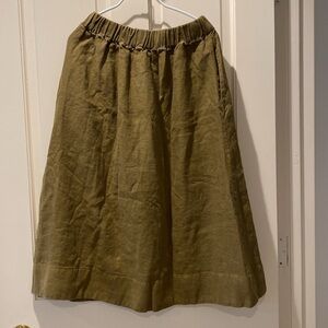 Elizabeth Suzann Bel Skirt Olive Linen - sz S short